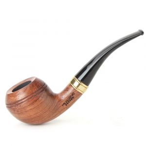 MUXIANG-Pipe à tabac en bois de santal, pipe à bouledogue, manche incurvé en acrylique, bol à anneau