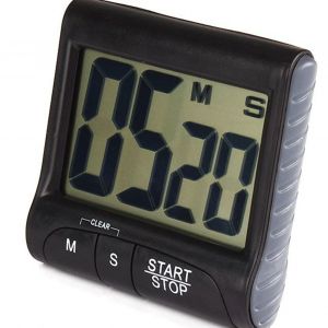Minuterie de cuisine numérique avec affichage LCD, aimant de bain, support arrière, trou de face,