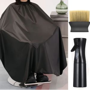 Cape de barbier noire pour hommes et femmes, Cape de coupe de cheveux, Cape de coiffure, tablier de