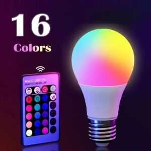 Ampoule LED multicolore RGB, 16 couleurs, E27, 220V, éclairage domestique, variable, 24 touches,