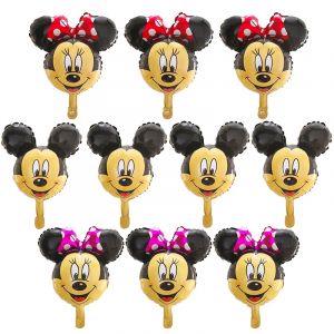 10 pi&egrave;ces Mini Mickey Minnie t&ecirc;te feuille ballons anniversaire th&egrave;me f&ecirc;te d&eacute;coration b&eacute;b&eacute; douche