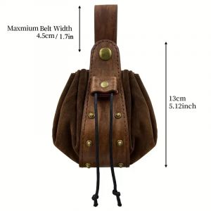 Sac à cordon en cuir de Style Viking médiéval Vintage, porte-monnaie Portable du moyen âge, Costume