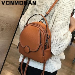 Nouveau cr&eacute;ateur de mode femmes en cuir sac &agrave; dos Mini doux au toucher multi-fonction petit sac &agrave;