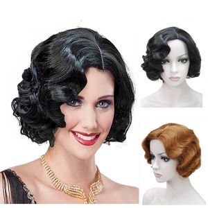 HAIRJOY cheveux synthétiques 1920's clapet coiffures perruque pour femmes doigt vague Style rétro