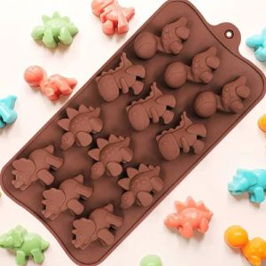Moule à chocolat en Silicone, dessin animé Animal Lion ours dinosaure chocolat bonbons glaçons