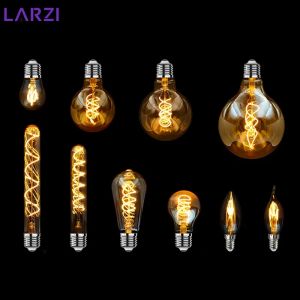 E14 E27 lumière spirale G80 G95 G125 LED ampoule à Filament 220V 4W 2200K rétro Vintage lampes