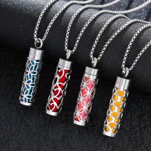 Collier d'huile essentielle, pendentif d'aromath&eacute;rapie, collier diffuseur en acier inoxydable 316L,