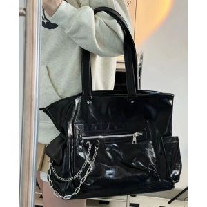 Sac à Main Noir Gothique Punk pour Moto, Sanurgente Kuromi, Fourre-Tout de Grande Capacité, à la