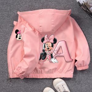 Nouveau Minnie Mouse filles sweat &agrave; capuche zipp&eacute; mignon Disney dessin anim&eacute; imprim&eacute; manteau enfants
