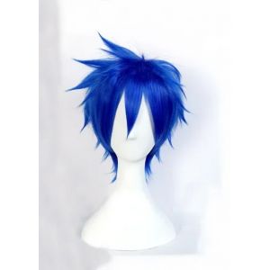 Akame Ga Tuer! Perruque synthétique ondulée Cosplay, cheveux synthétiques courts bleu foncé