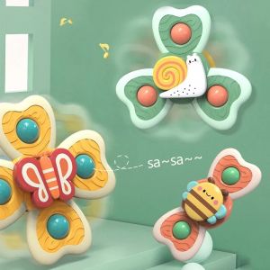 1PC bébé dessin animé animaux de mer Spinners jouet ABS ventouse toupie gyroscope anti-Stress