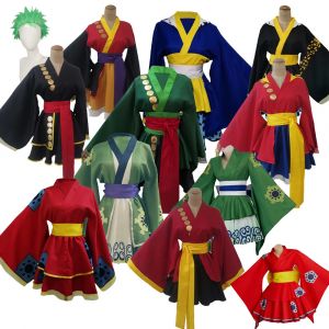 Zoro Cosplay Lolita Kimono Perruques pour Adultes, Costume Luffy, Robe Anime, Uniforme, Jupe,