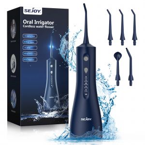 Sejoy hydropulseur pour dents 300ML irrigateur Oral Portable Rechargeable dentaire 5 Modes réservoir