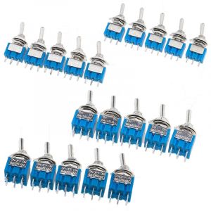 5 pièces interrupteur à bascule à levier Miniature unipolaire Double jet ON-OFF-ON /ON-ON 120VAC 6A