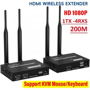 200M 1080P HDMI transmetteur sans fil récepteur affichage Dongle Extender adaptateur AV avec IR KVM