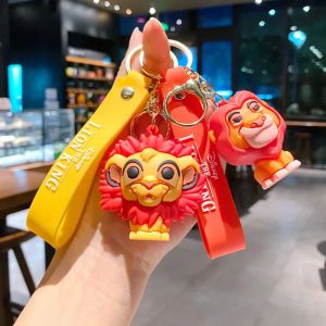 Porte-clés dessin animé Disney le roi Lion Mickey Mouse Minnie Lilo & Stitch, pendentif de voiture,