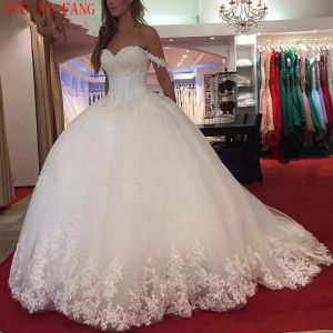 Robe De mariée personnalisée en dentelle, robe De bal, avec des Appliques en cœur, robe De mariée
