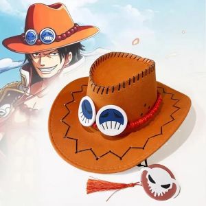 Dessin animé Anime Luffy une pièce D Ace Cosplay chapeaux casquette de Cowboy pour hommes femmes