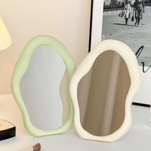 Miroir de maquillage de Style crème, décoratif, irrégulier, Simple, pour commode sur pied, en forme