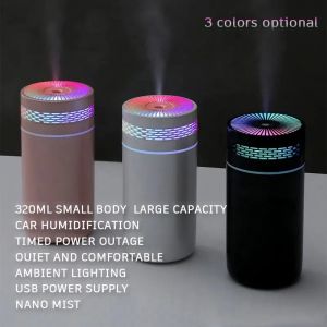 Mini humidificateur d'air de voiture portable avec lumière LED, brumisateur de pulvérisation,