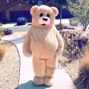Costume de mascotte d'ours dansant, drôle, Bar, marche, poupée de dessin animé, couvre-chef, ours en