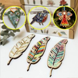 Kit de mosaïque bricolage créatif fait à la main, artisanat de vitrail, kit de mosaïque de plumes