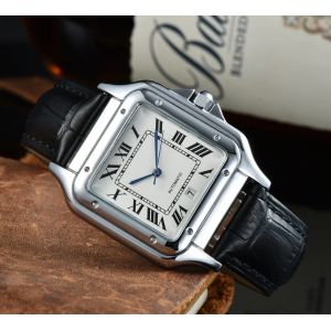 Montre pour hommes Quartz montre de mode pour femme de luxe de haute qualité Couple carré en cuir or
