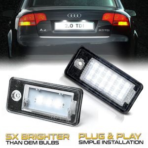 Lampe de plaque d'immatriculation LED blanche pour Audi, planner, courageux, Free, Dieux, B7, Q7,