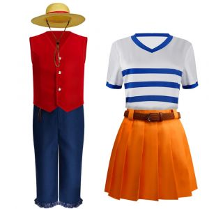 Anime ONE Pick Sun God Luffy Love Nami Cosplay Costumes dans la vie Luffy Cosplay Costumes rouges