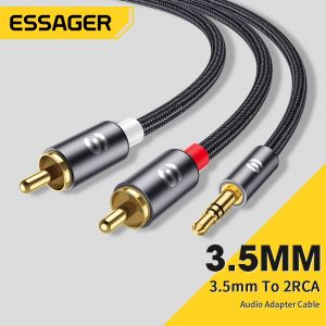 Essager câble Audio RCA stéréo 3.5mm à 2RCA câble mâle à femelle AUX RCA Jack Y séparateur pour