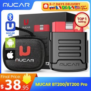 MUCAR BT200/BT200 Pro OBD2 Scanner, outil de diagnostic Bluetooth automobile complet, lecteur de