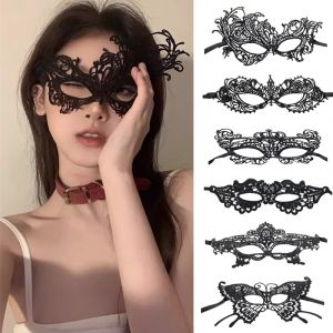 Masque en dentelle reine noire, avec des Appliques brodées, masque de carnaval, accessoires pour