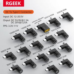RGEEK 65W DC USB Type C femelle vers DC mâle adaptateur pour Lenovo Thinkpad USB-C convertisseur de