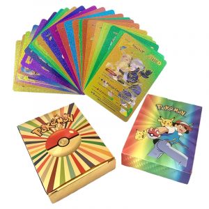 27-55 pi&egrave;ces cartes Pokemon allemand espagnol fran&ccedil;ais anglais Vmax GX couleur &eacute;nergie carte Pikachu