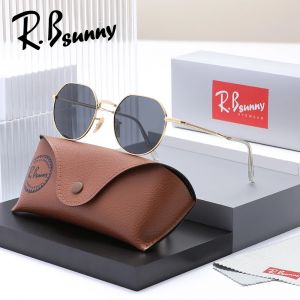 RBsunny-Lunettes de soleil rondes polaris&eacute;es pour hommes et femmes, monture fine en m&eacute;tal, lunettes