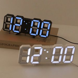 Horloge murale numérique 3D pour étudiants, cadeau créatif, horloge électronique multifonctionnelle,