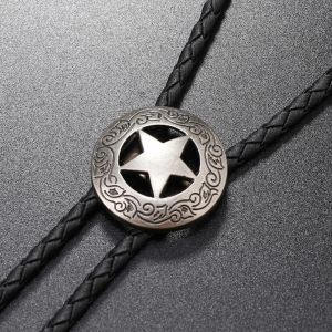 Country Style Bolo Tie Rodeo Cowboy Star Cravate Collier Costume Accessoire Drop Shipping