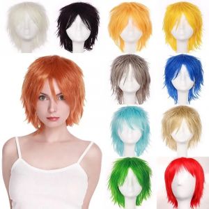 BENIHAIR-Perruque Synthétique Cosplay pour Homme et Femme, Extension de Faux Cheveux, Blanc, Rouge,