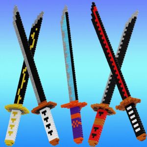 Blocs de construction épée de samouraï, 480 pièces, lame Ninja Katana, dessin animé japonais,