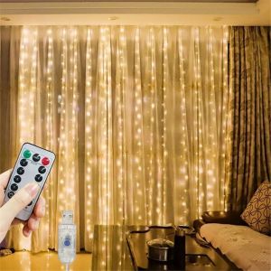 USB feston chaîne lumière fée guirlande rideau lumière noël lumière décor de noël pour la maison