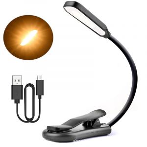 Lampe de lecture Rechargeable &agrave; 7 LED, avec lumi&egrave;re du jour blanche chaude et froide &agrave; 3 niveaux,