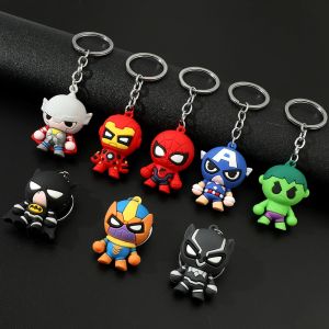 Marvel dessin animé porte-clés Iron Man chauve-souris Hulk Thor Anime Avengers porte-clés Figure
