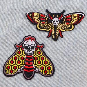 Patch de papillon d'halloween, film d'horreur, broderie, fer sur patchs pour v&ecirc;tements, patchs