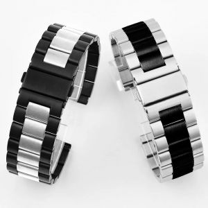 Bracelet de montre en acier pour Samsung Gear, noir et blanc, S3, S4, S5, Frontier Classic, 46mm,