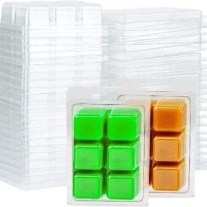 Moules à coques en plastique transparent, moules à coques d'avertissement, carré, 6 cavités, cube en