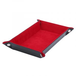 Plateau de rangement rectangulaire en cuir PU et velours, plateau à dés pliant, jeux de Table,