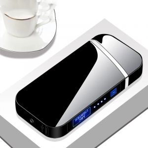 Briquet électrique USB à double Arc, puce intelligente, pour l'extérieur, coupe-vent, impulsion