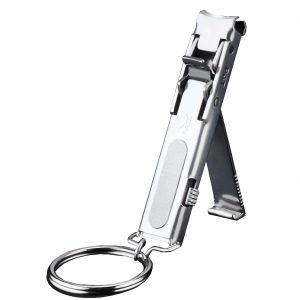 Ultra Mince Coupe-ongles Pliable Portable Voyage Ongle Porte-clés Ciseaux Cutter En Acier Inoxydable