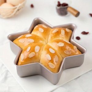 Moule à gâteau en forme d'étoile dorée Champagne, 1 pièce, plat de cuisson Hexagonal 3D à revêtement