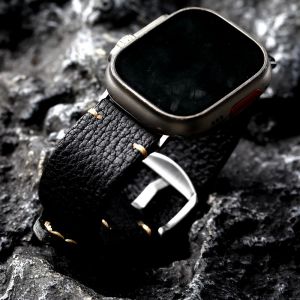 Bracelet de montre en cuir de vache italien Mbox fait à la main pour Apple Watch Ultra2 S9 S8 49MM